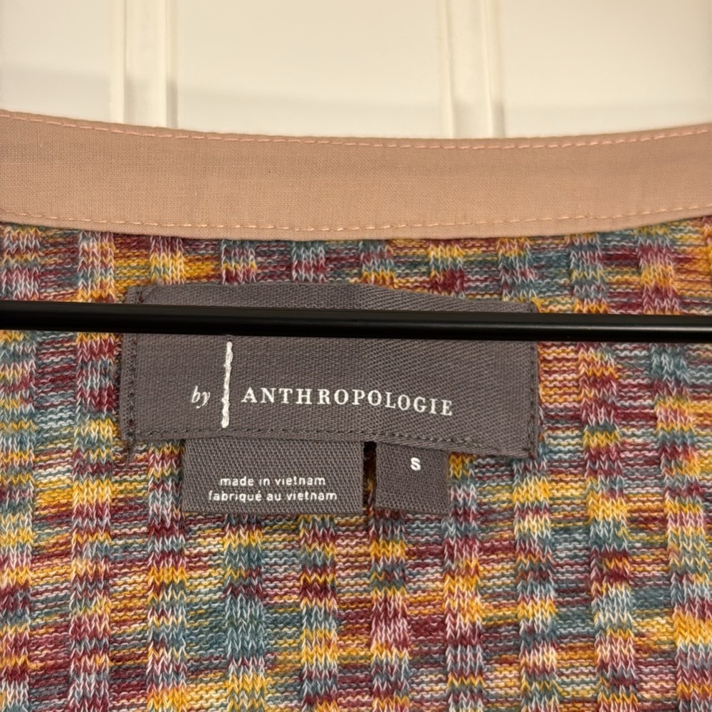 By Anthropologie Women’s Puff Long Sleeve Knit 1/4 Button Down Henley Size Small - Picture 9 of 16